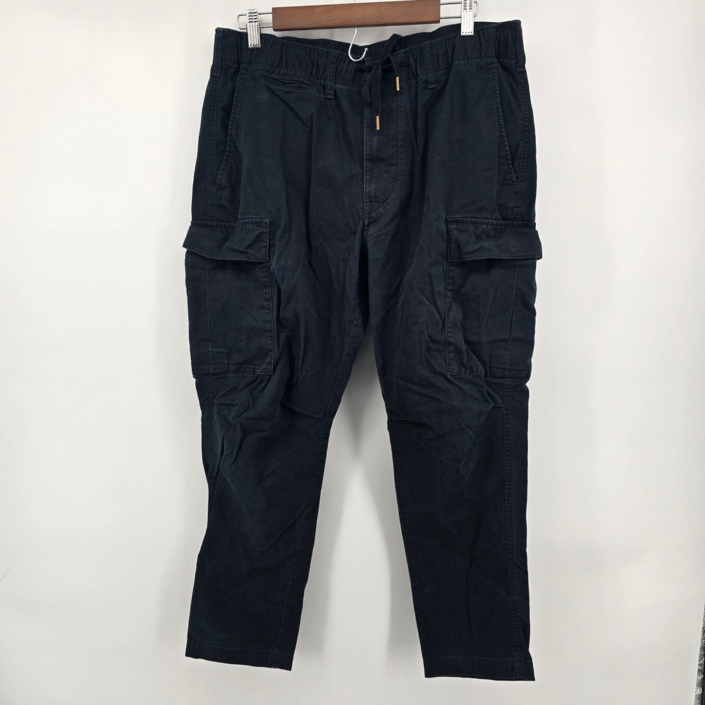Polo Ralph Lauren Mens Black Slim Fit Cargo Pants Drawstring Waist 34x30